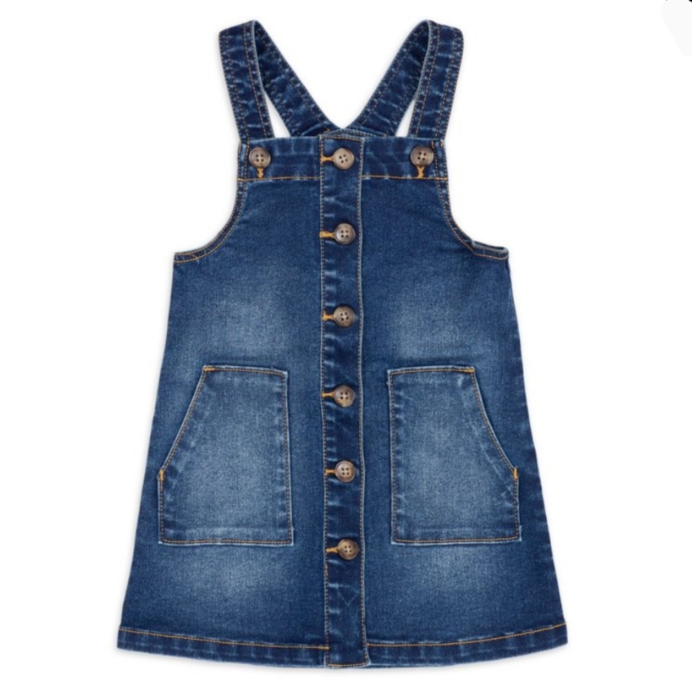 NWT Girls Denim Overall Dress